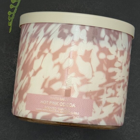 BBW Hot Pink Cocoa White Barn Bath & Body Works 3 Wick Candle - Picture 5 of 10